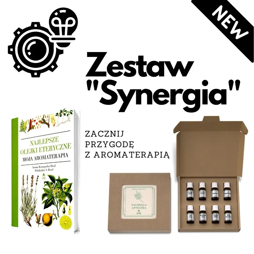 Zestaw "Synergia", czyli książka-przewodnik po aromaterapii + niezbędne olejki eteryczne