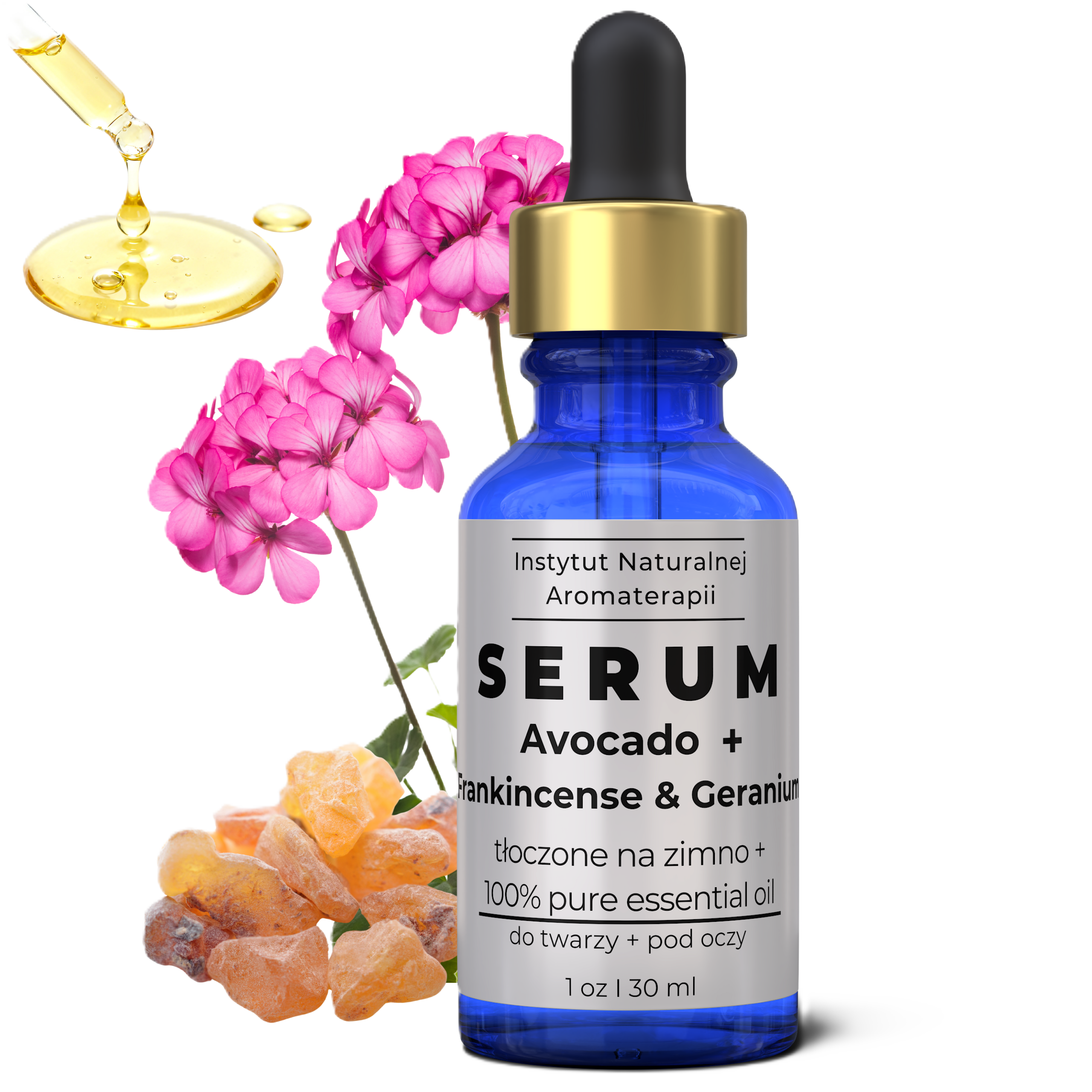 SERUM Avocado + olejek Frankincense do twarzy i pod oczy - 30 ml